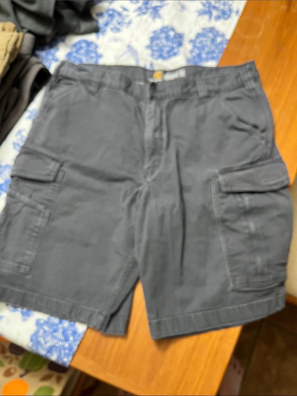 Carhartt Men's Slate Gray Cargo Shorts with Utility Pockets Size 38